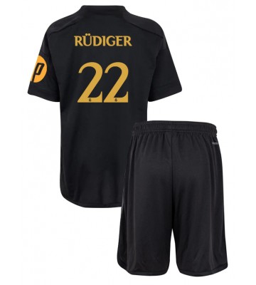 Real Madrid Antonio Rudiger #22 Tercera Equipación Niños 2023-24 Manga Corta (+ Pantalones cortos)